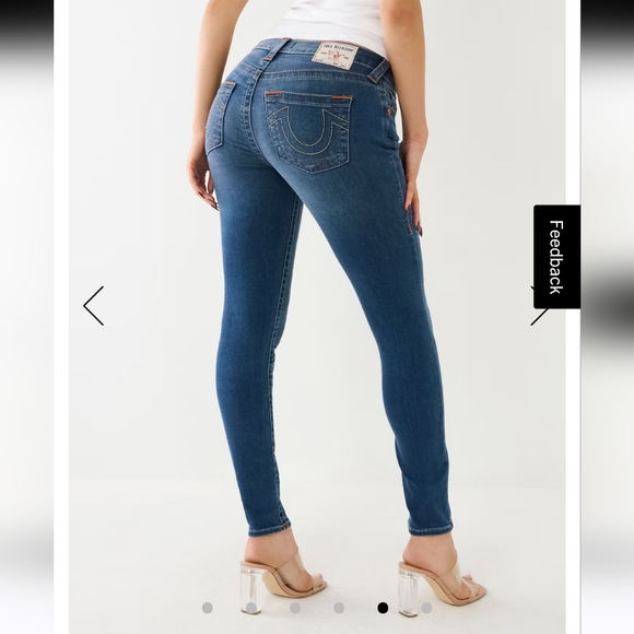 True Religion Jennie Mid Rise Curvy Skinny Jean Size 26 L 30 - Picture 3 of 13